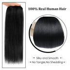18 Clip In Hair Extensions Remy Human Hair For Women - Silky Straight Human Hair Clip In Extensions 60Grams 4Pieces Jet Black 1