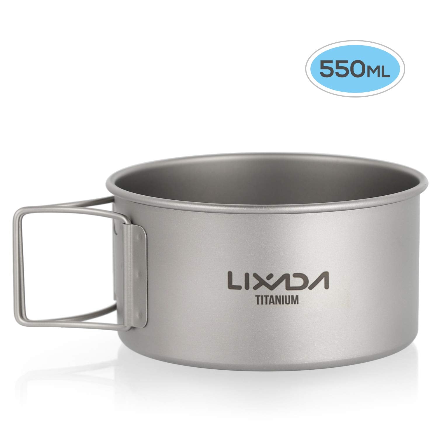 Lixada Titanium Bowl With Folding Handles Dinner Food Container For Outdoor Camping Hiking Backpacking