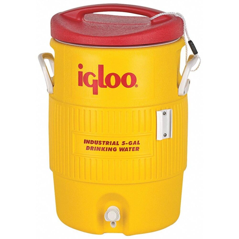 Igloo 5 Gal Yellow/Red Plasticind. Cooler, Sold As 1 Each, Fba_451