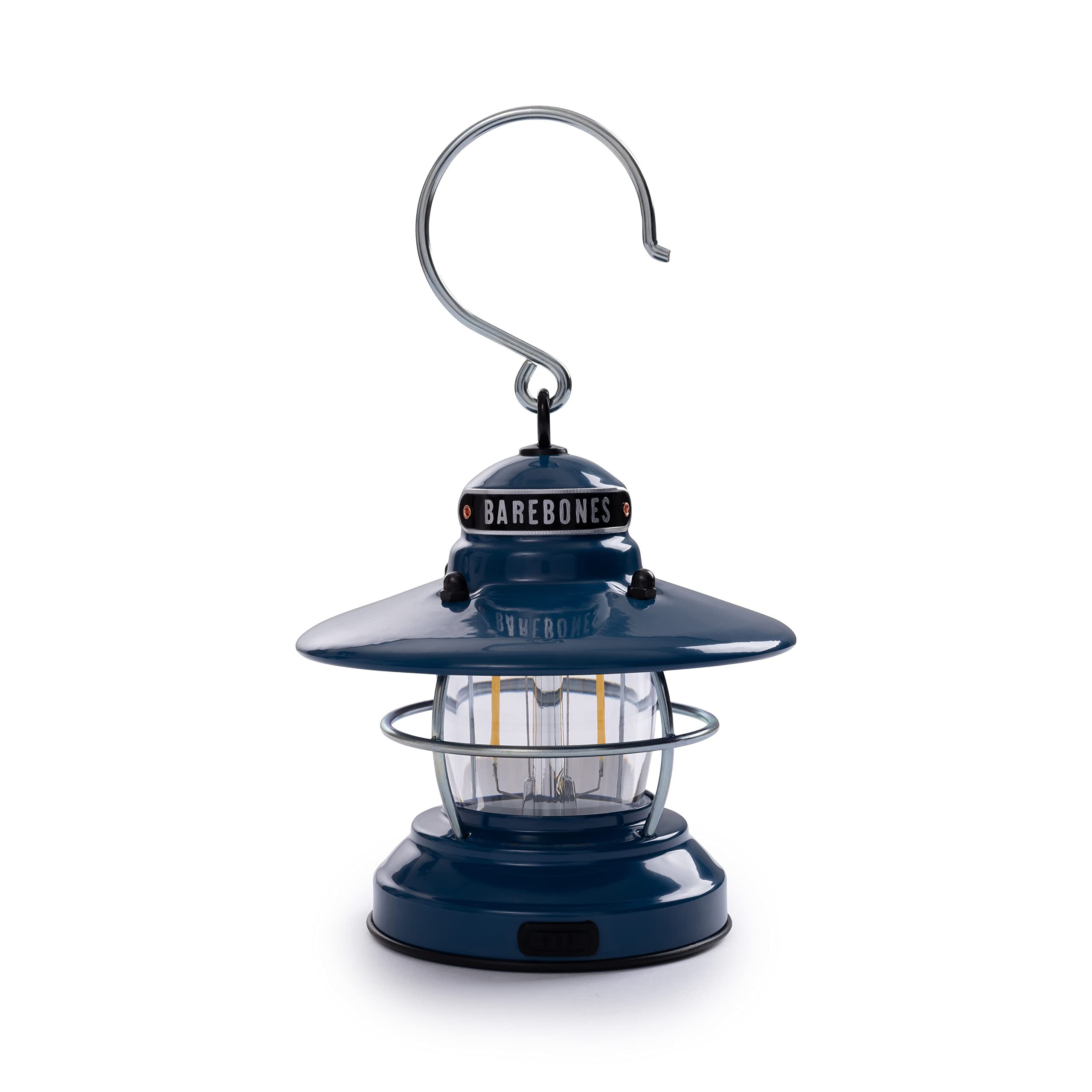 Barebones Edison Mini Lantern - Ocean Blue, Vintage LED Camping Lantern with Adjustable Brightness - Compact Weatherproof Outdoo