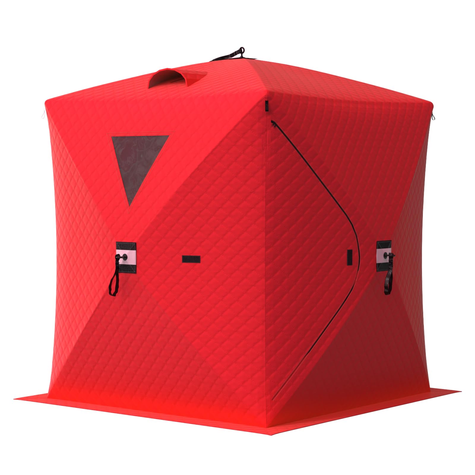 GarveeTech Pop Up Ice Fishing Tent, Portable Insulated Hub Shelter with 210D Oxford Fabric, Windproof Design for 3-4 Person Wint