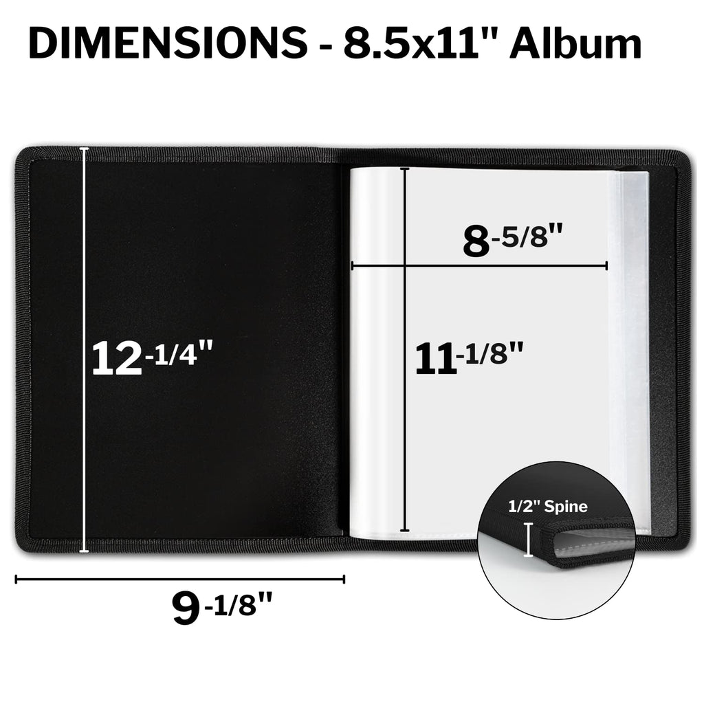 Dunwell Art Portfolio Binder 85X11 - (Black) Portfolio Folder For Artwork, Letter Size Document, Flexible Cover Presentation Boo