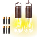 PINSAI 2 Pack Battery Operated Hanging Tent Light Bulb,Portable Outdoor Vintage LED Camping Light,Hurricane Pendant Emergency Li