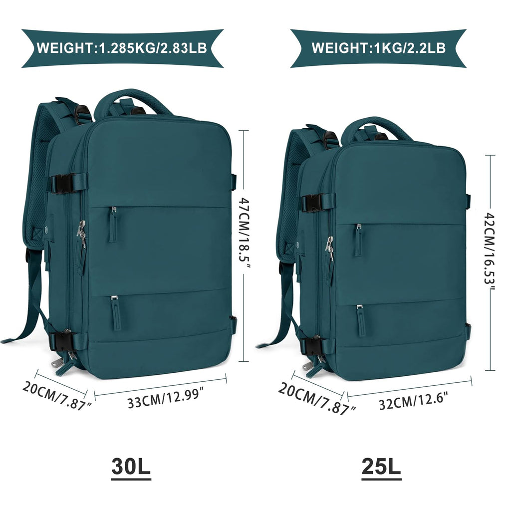 Coowoz Large Travel Backpack For Women Men,Carry On Flight Approved,Hiking Waterproof Outdoor Sports Rucksack Casual Daypack Fit