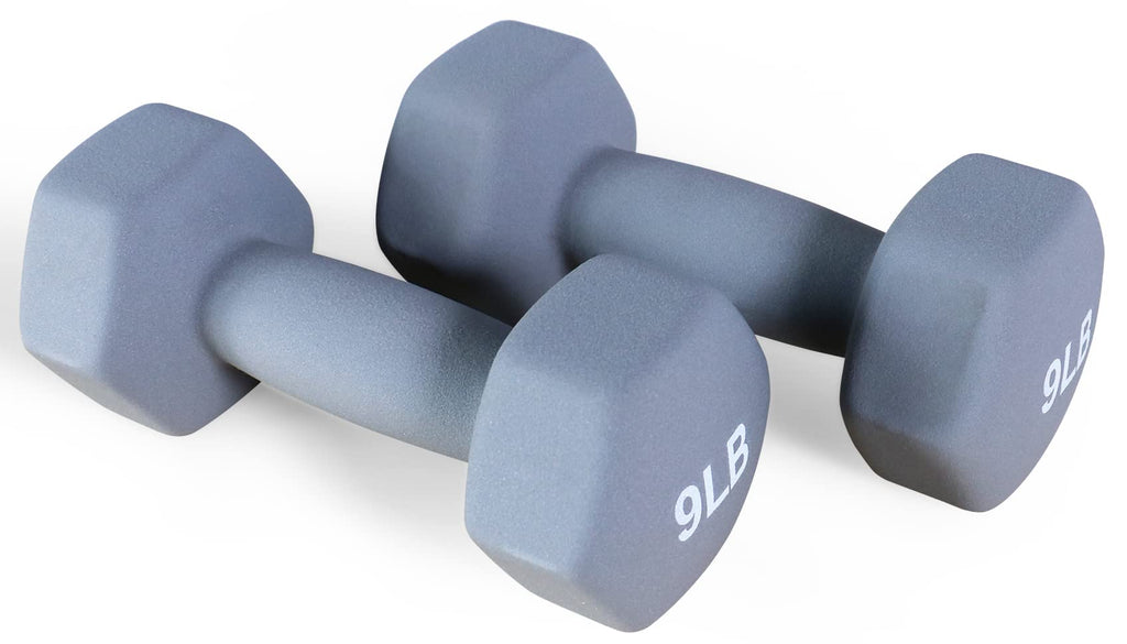 Balancefrom Colored Vinyl Coated Cast Iron Dumbbells, 9 Pound Pair