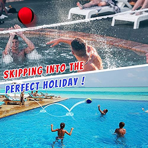 Guard Glasses Water Skipping Ball Summer Beach Ball 2-Pack Water Bouncing Balls Grip Ball For Beach Swimming Pool River Lake, Re