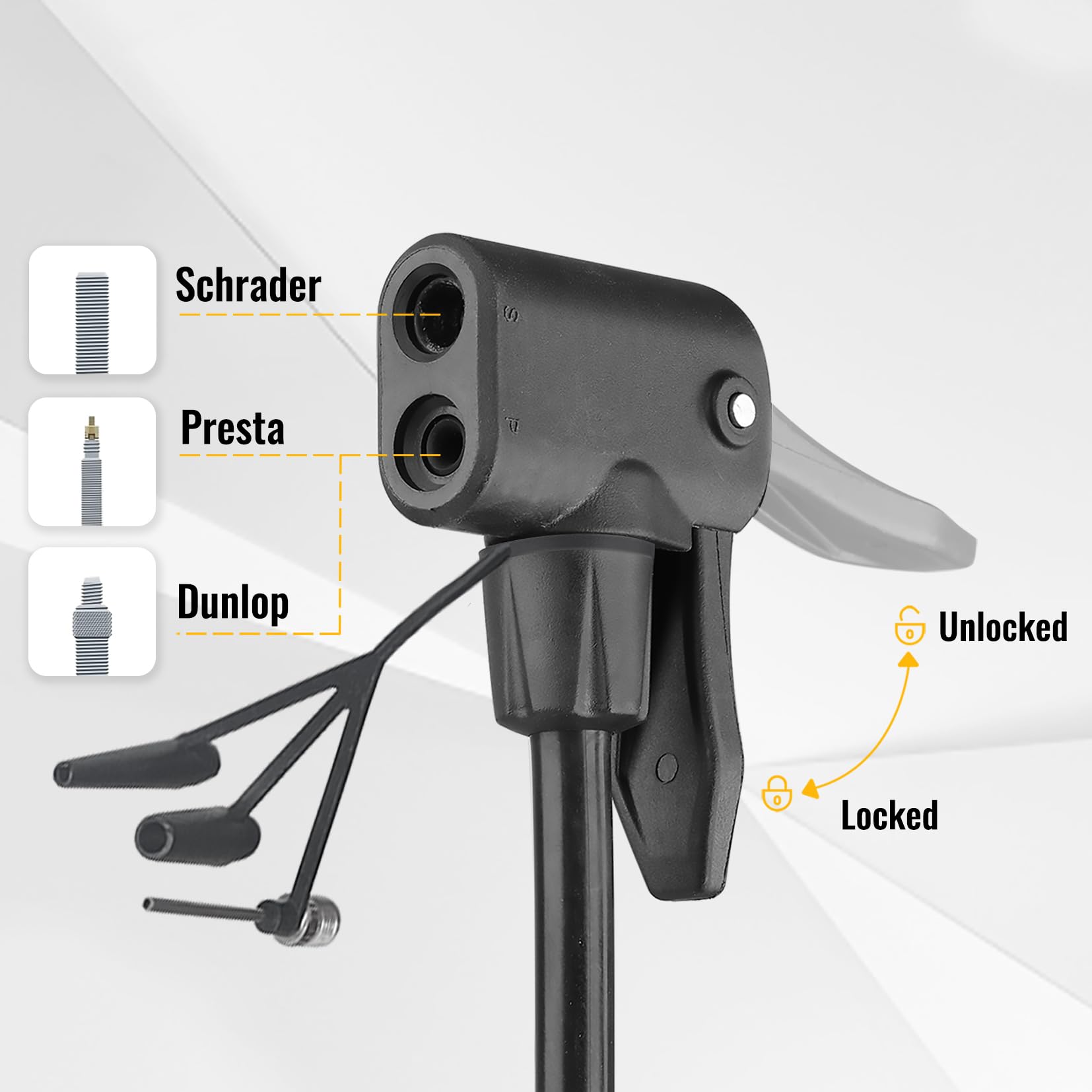 Mohegia Bike Floor Pump With Gauge,Air Bicycle Pump Inflator With High Pressure 160 Psi,Fits Schrader And Presta Valve