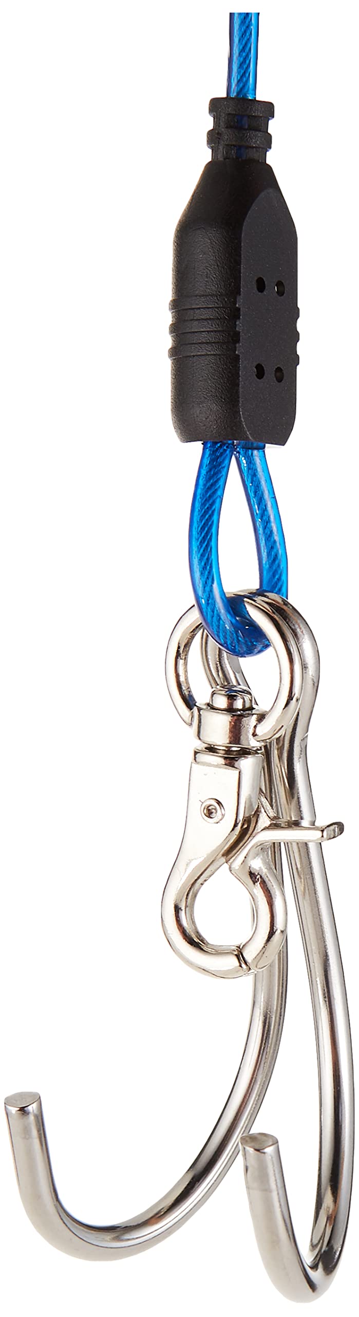 Scuba Choice Diving Stainless Steel Reef Double Hook With Spiral Coil Lanyard, Blue