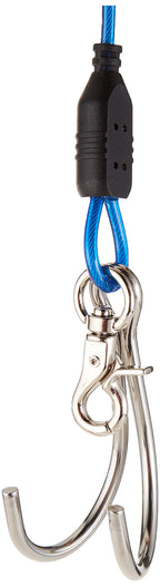 Scuba Choice Diving Stainless Steel Reef Double Hook With Spiral Coil Lanyard, Blue