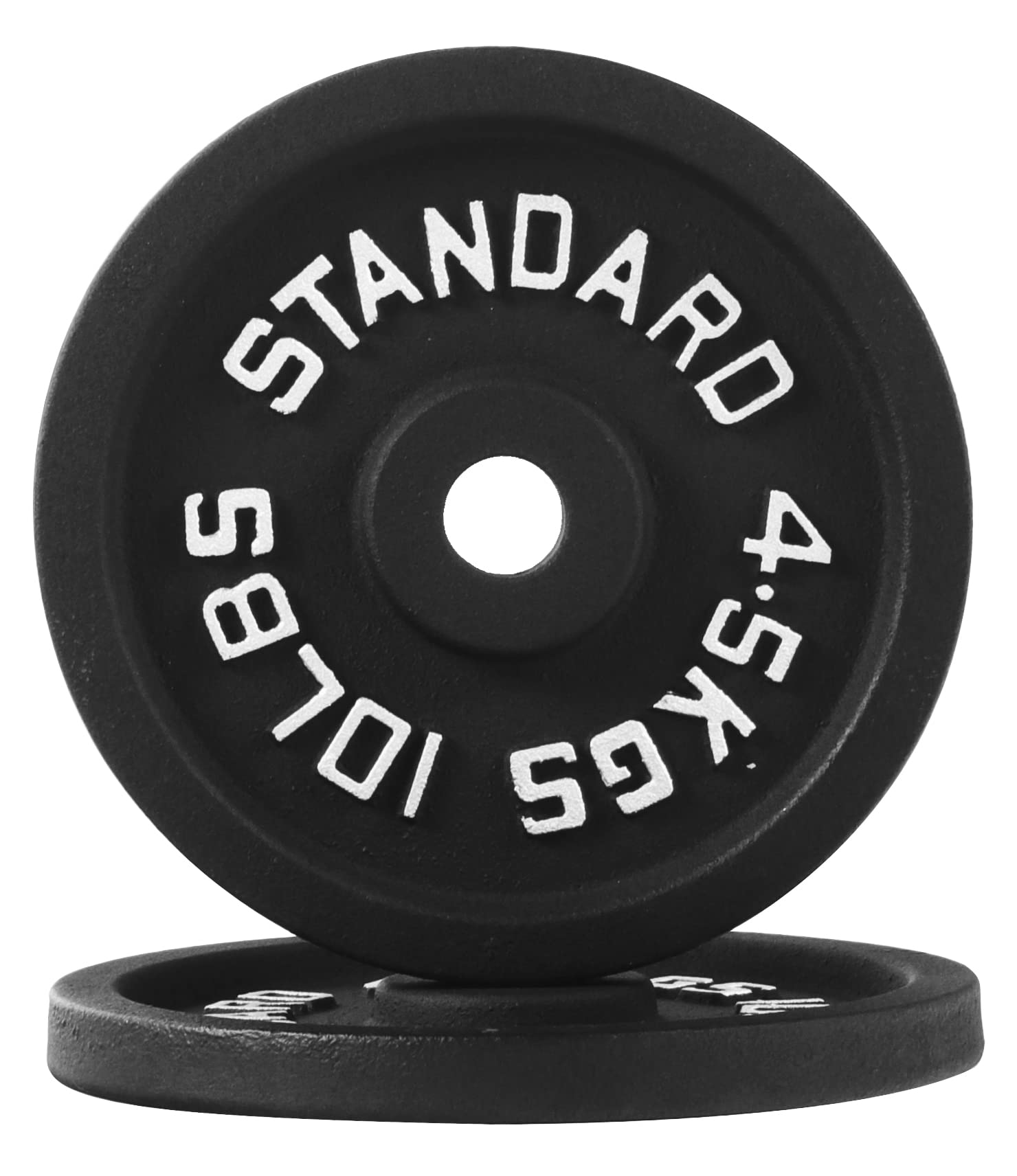 Fitvids Cast Iron Plate Weight Plate For Strength Training And Weightlifting, 1-Inch Center (Standard), 10Lb (Set Of 2)