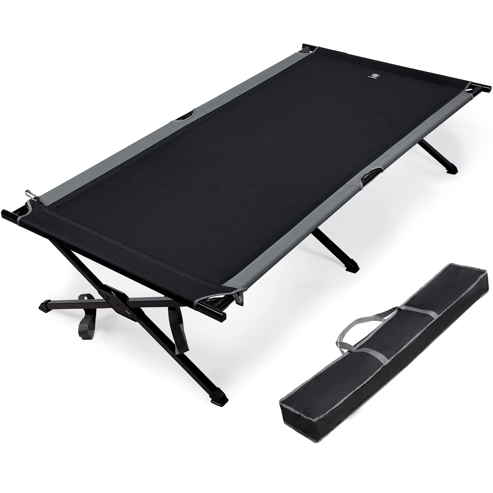 Ever Advanced Oversized Camping Cot For Adults With Zipper Xl Large Sleeping Cots 41'' Wide Heavy Duty Bed Supports Up To 550 Lb