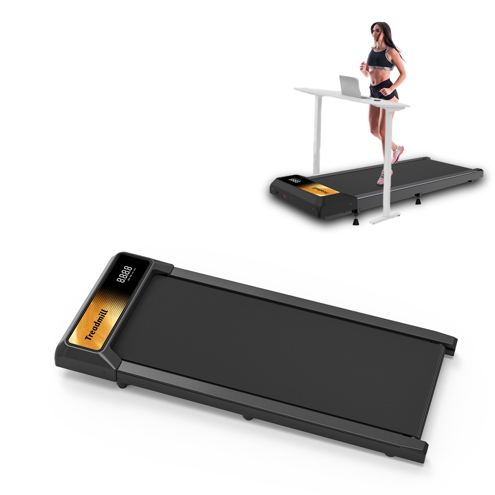 Cyclerade Walking Pad Treadmill, Portable, Remote Control, App Data Link, Compact Design For Home Office