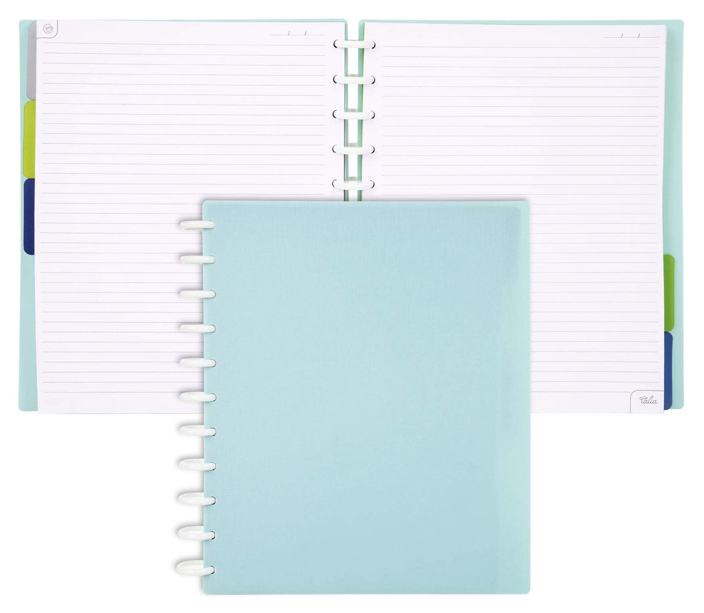 Talia Discbound Notebooks, Planner, Customizable, (Summer Blue, Letter (85In X 11In))