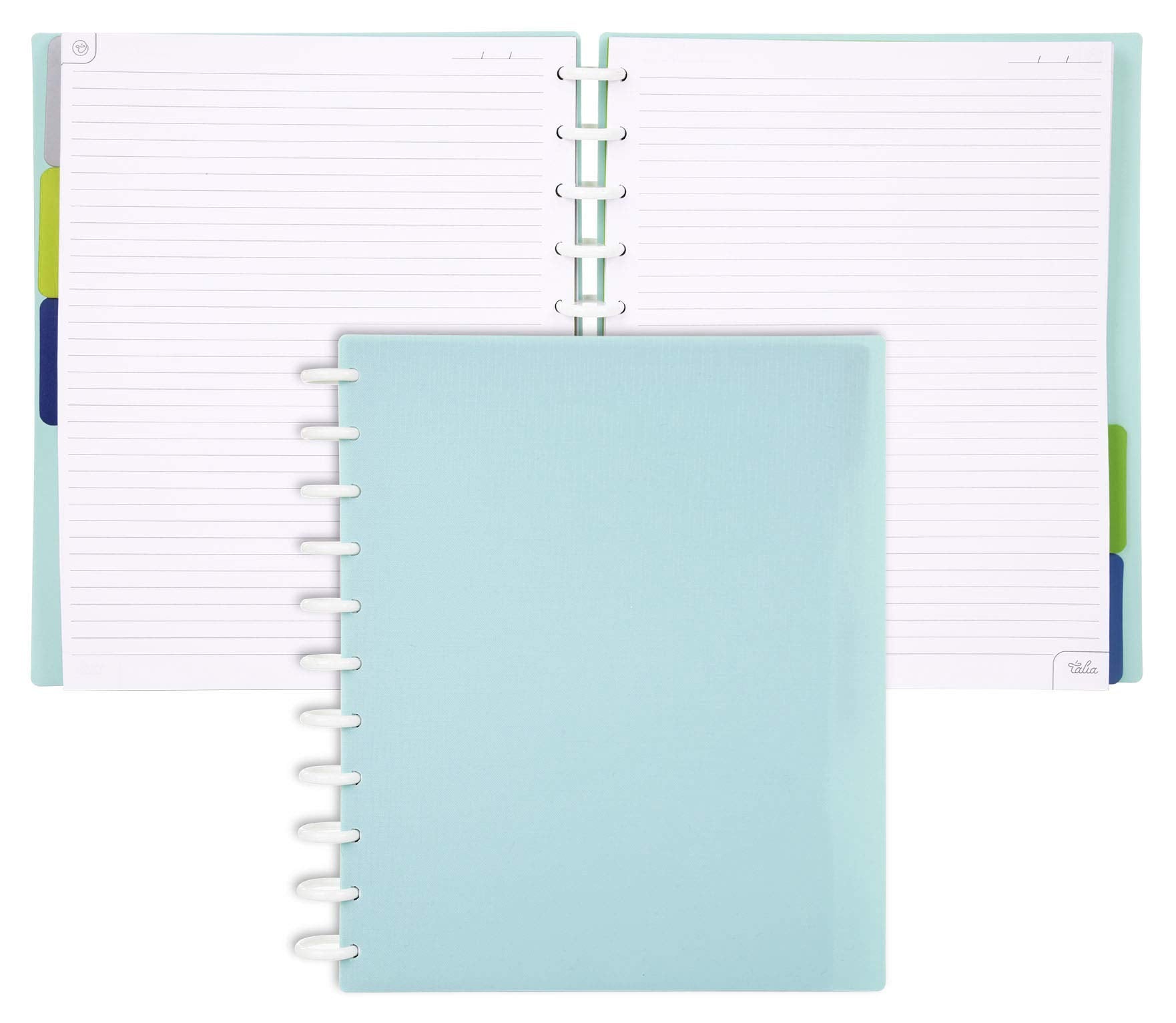 Talia Discbound Notebooks, Planner, Customizable, (Summer Blue, Letter (85In X 11In))