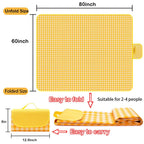 Extra Large Picnic Blanket Beach Blankets, 80''X60'' Picnic Mat Waterproof Sand Proof Foldable Portable For Outdoor Camping Hiki