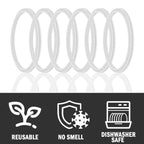 Greant 6 Pcs Replacement Rubber Seal Fits Hydro Flask Wide Mouth Flex Caps, O Ring For Hydroflask, 2.2 Inches Water Bottle Gaske