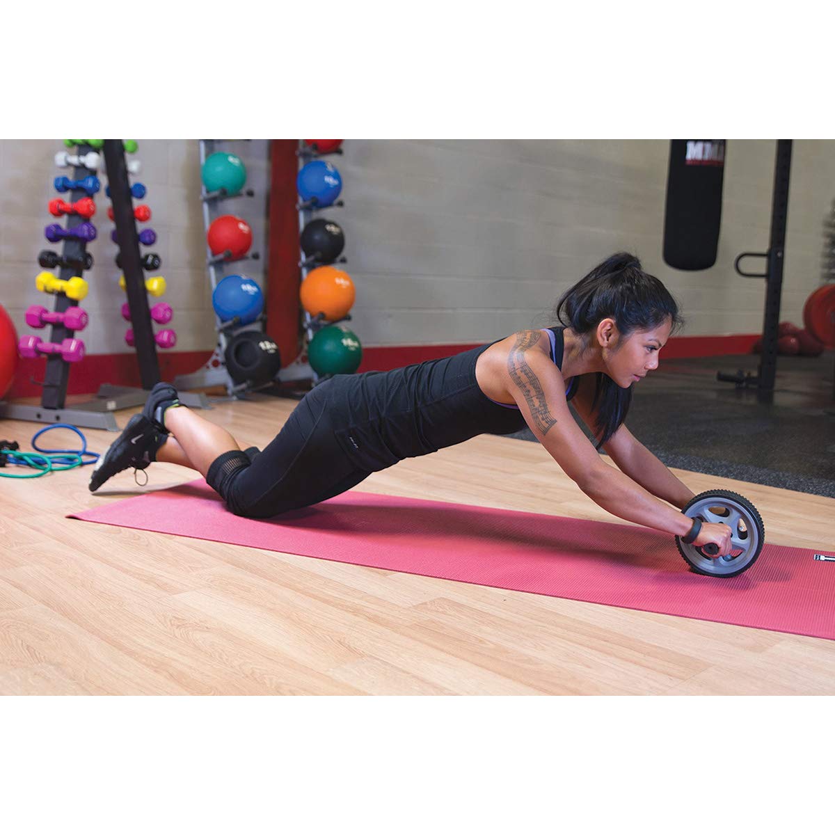 Body-Solid Tools Ab Roller Wheel - Core Strengthening Abdominal Workout Exercise Tool, Ideal For Oblique Plank Exercises