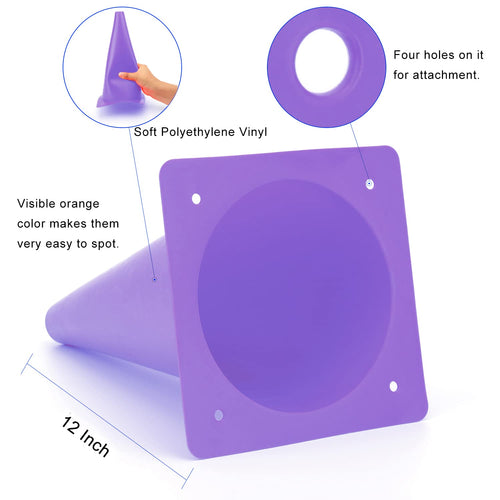 12 Inch Purple Traffic Training Cones, Plastic Safety Parking Cones, Agility Field Marker Cones For Soccer Basketball Football D