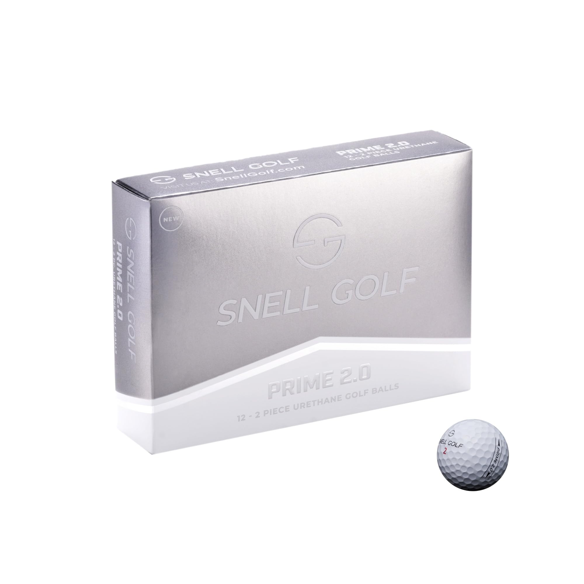 Snell Golf Prime 2.0 Golf Ball 2-Piece Construction - New XV3 Urethane Cover - 80-85 Compression Range