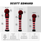 Scott Edward Knit Golf Club Covers With A Fluffy Pom Set Of 4 Mysterious And Dangerous Red Skull Head Design Driver Cover 1 Fair