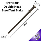 Moose Supply Double Head Tent Stakes - Heavy Duty Steel Tent Stakes, Versatile Ground Spikes To Anchor Commercial Inflatables, P