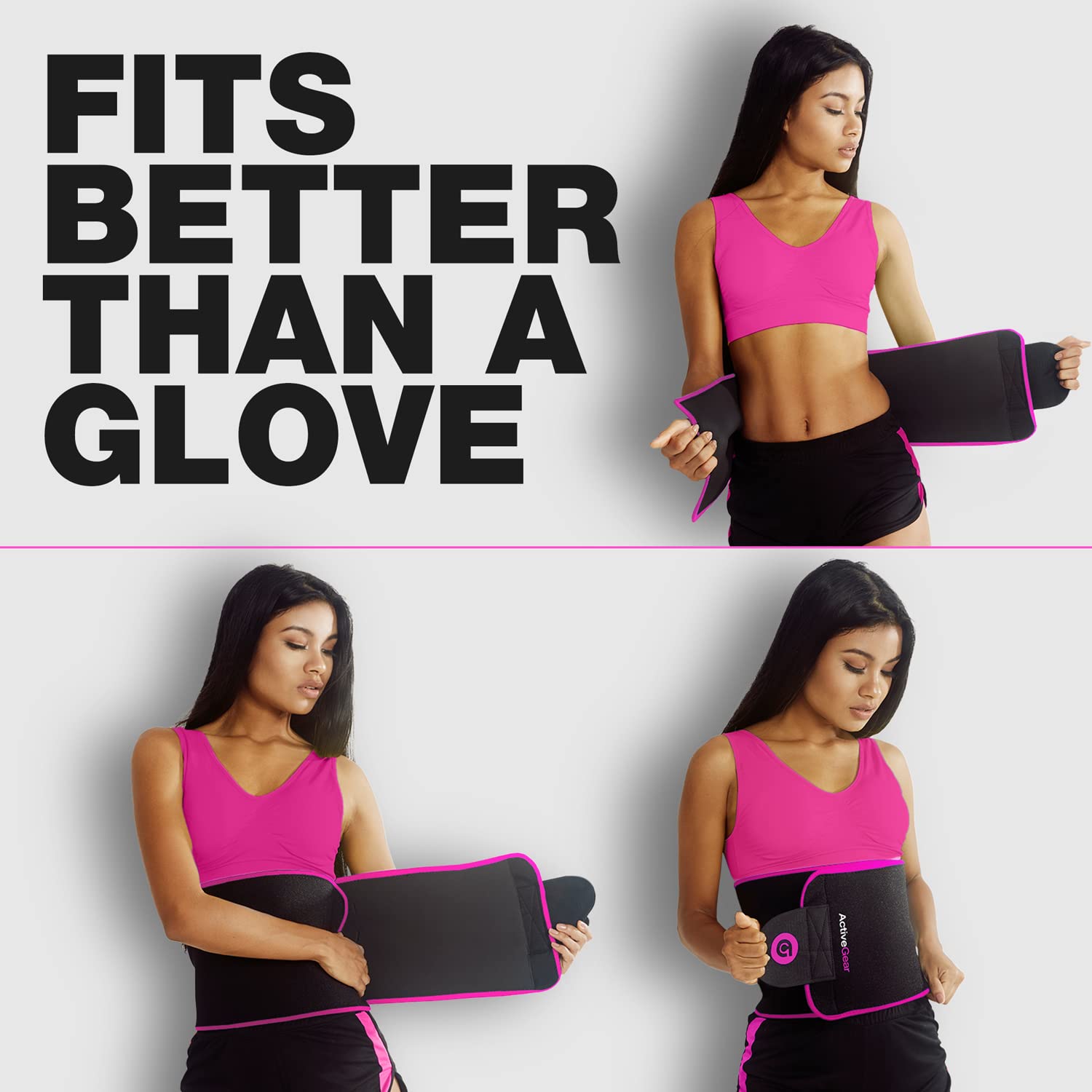 Activegear Waist Trainer For Women & Men - Sweat Band Waist Trimmer Belt For A Toned Look - Reinforced Trim And Hook & Loop Clos