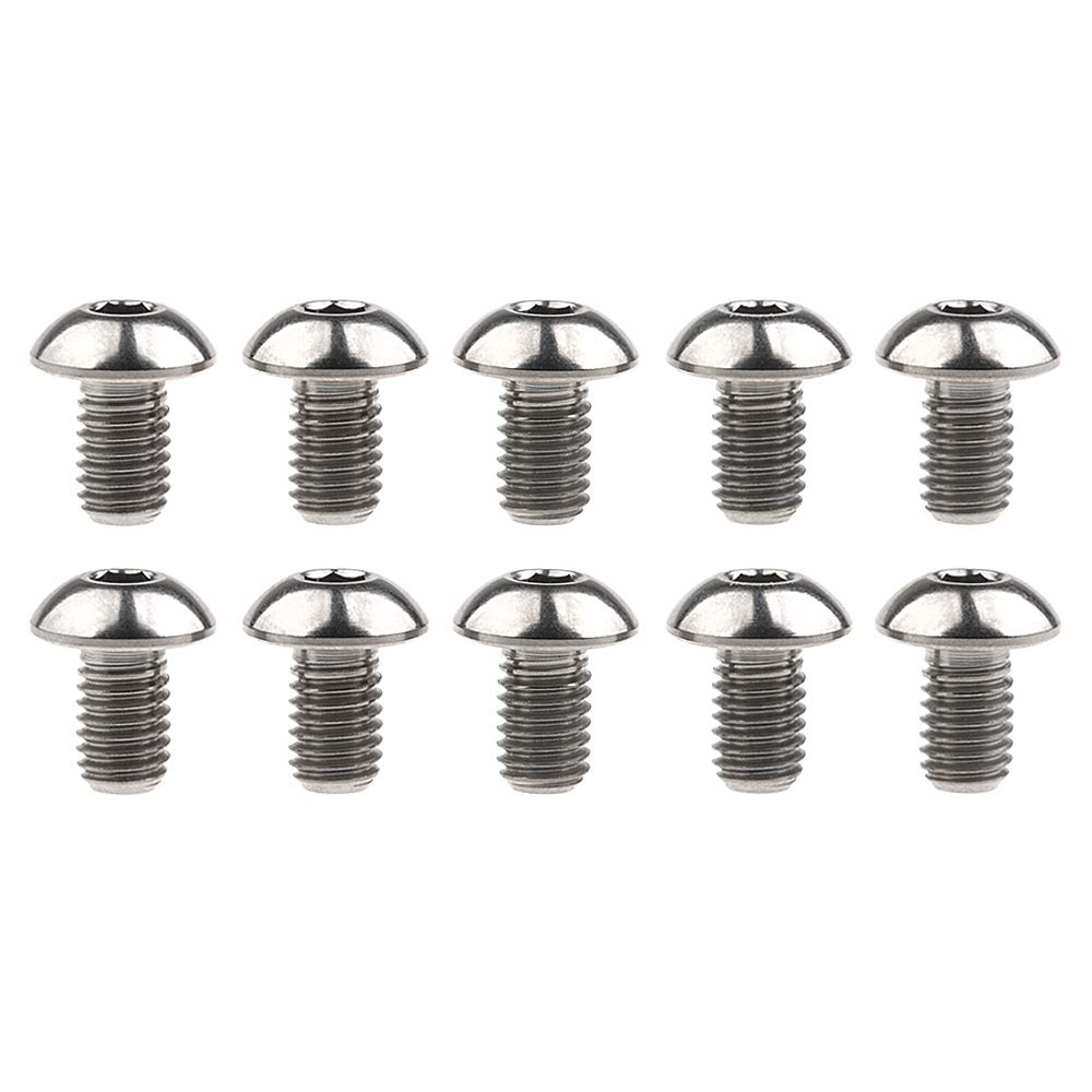 Wanyifa Titanium Ti Water Bottle Cage M5x8 10 12 15mm Bolt Button Head Allen Key Screws Pack of 10 (Silver, M5x8mm)