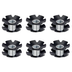 Kievode 6 Pcs Bike Headset Star Nut - Universal Accessories For Forks 1-1/8 Inch 28.6Mm For Mountain Bicycle Road Bicycle Mtb