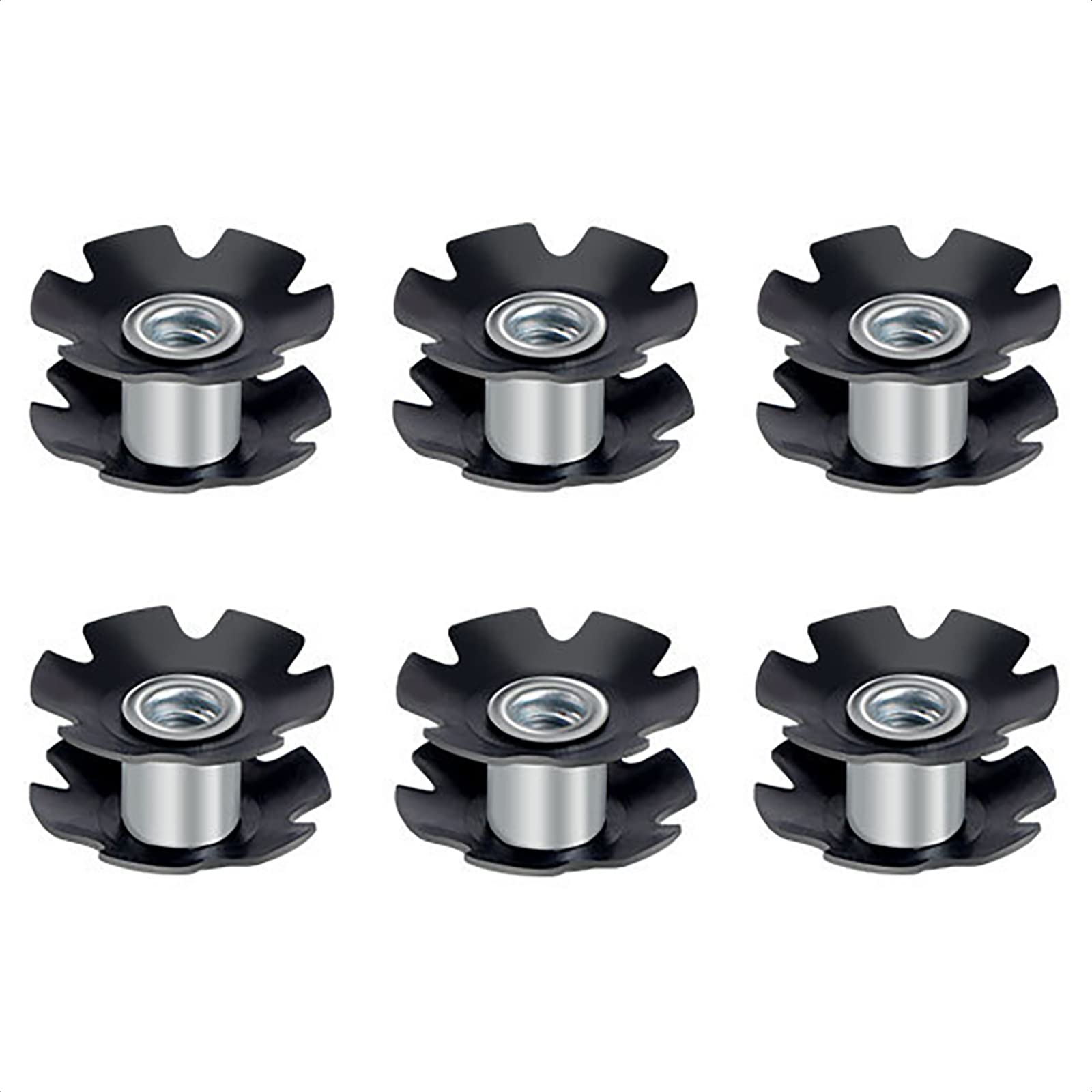 Kievode 6 Pcs Bike Headset Star Nut - Universal Accessories For Forks 1-1/8 Inch 28.6Mm For Mountain Bicycle Road Bicycle Mtb