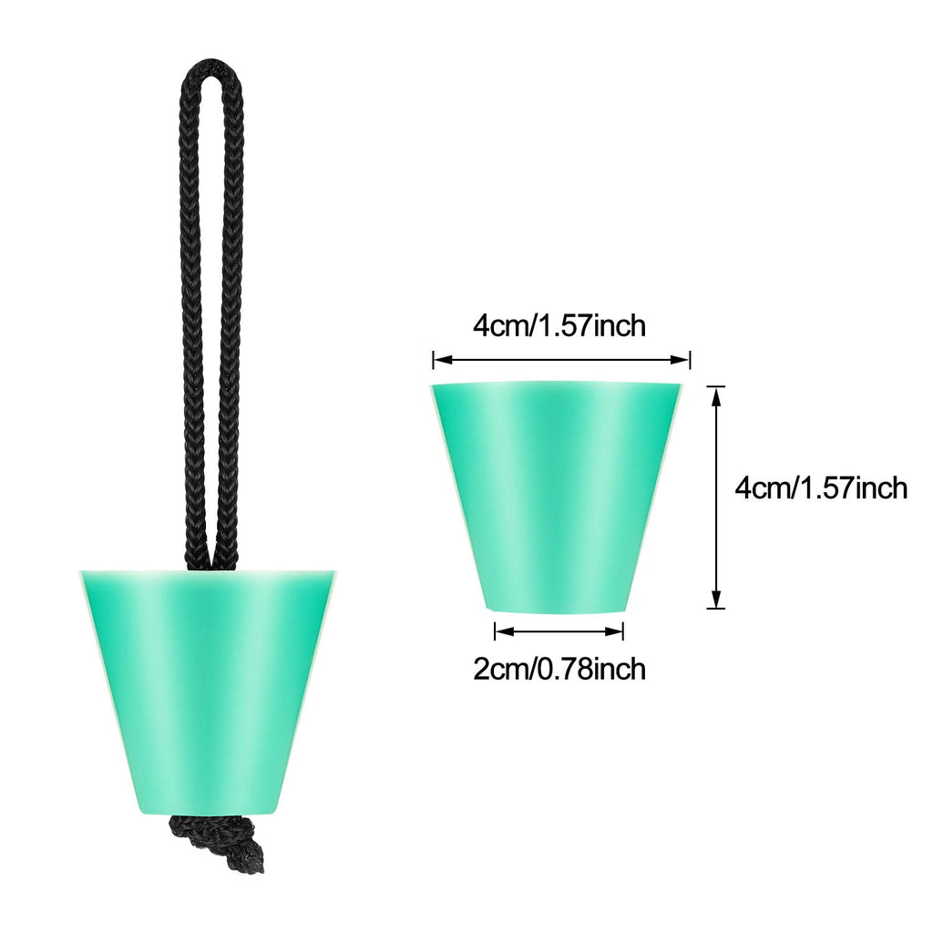 Sumind 8 Pieces Kayak Scupper Plug Silicone Scupper Plug Drain Holes Stopper Bung With Lanyard(Fluorescent Green)
