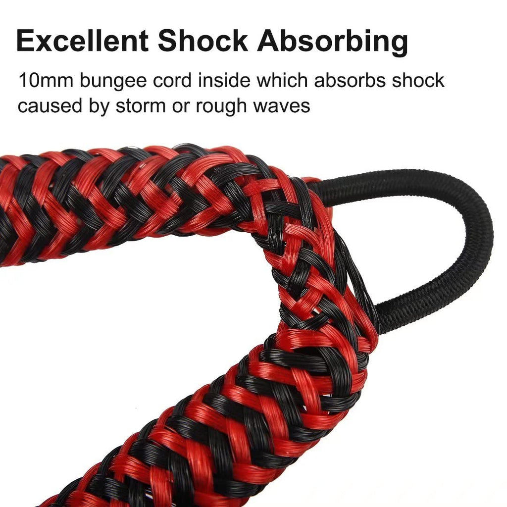 Bungee Dock Lines For Boat Shock Absorb Dock Tie Mooring Rope Boat Accessories 4-5.5 Ft,4Pack (Black&Red)