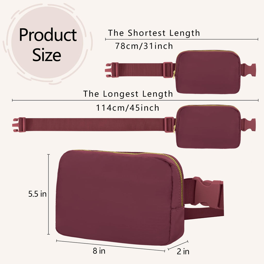 Vorolo Fanny Pack Christmas Gift For Women And Men Crossbody Bag Belt Bag Bum Bag With Adjustable Strap For Sportswine Red