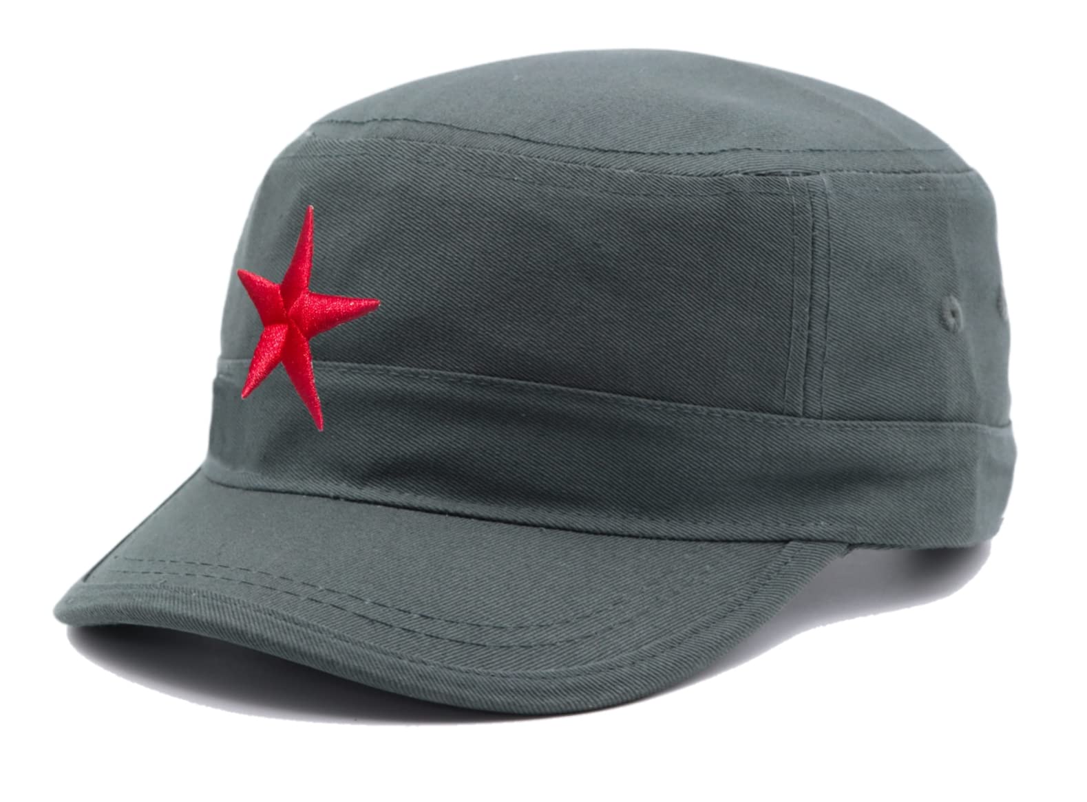 Jazaa|Az| Fashionable Solid Color Unisex Fitted Army Military Cadet Cap (Blue) (Light Grey) (Grey 1)
