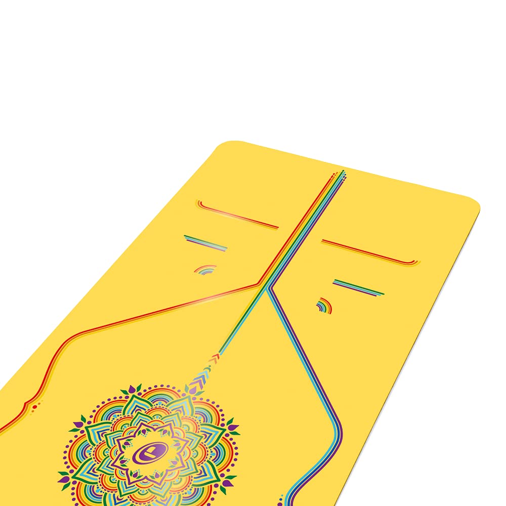 Liforme Printed Travel Yoga Mat - Free Yoga Bag, Patented Alignment System, Warrior-Like Grip, Non-Slip, Eco-Friendly And Biodeg