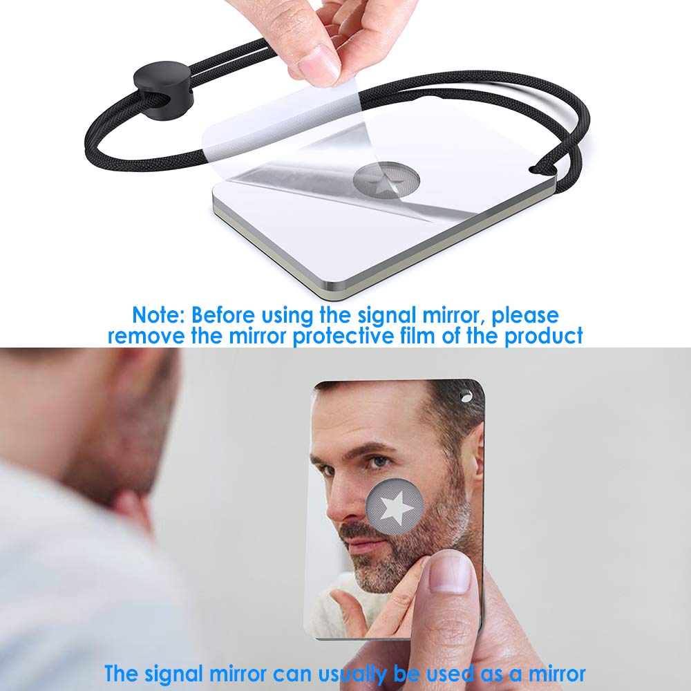 Luca Elf Aid Signal Mirror Survival Military Grade Emergency Mirror Signaling Mirror3.1 X 4.7In,Gifts For Men Christmas Pfd Resc