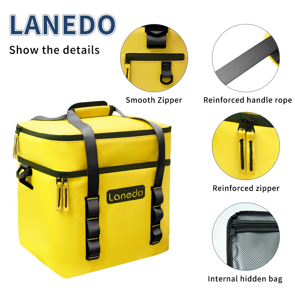 Lanedo Lunch Soft Cooler 20 Can, Soft Carrying Handle Insulated Bag Portable Ice Chest Box For Lunch, Beach, Drink, Beverage, Tr