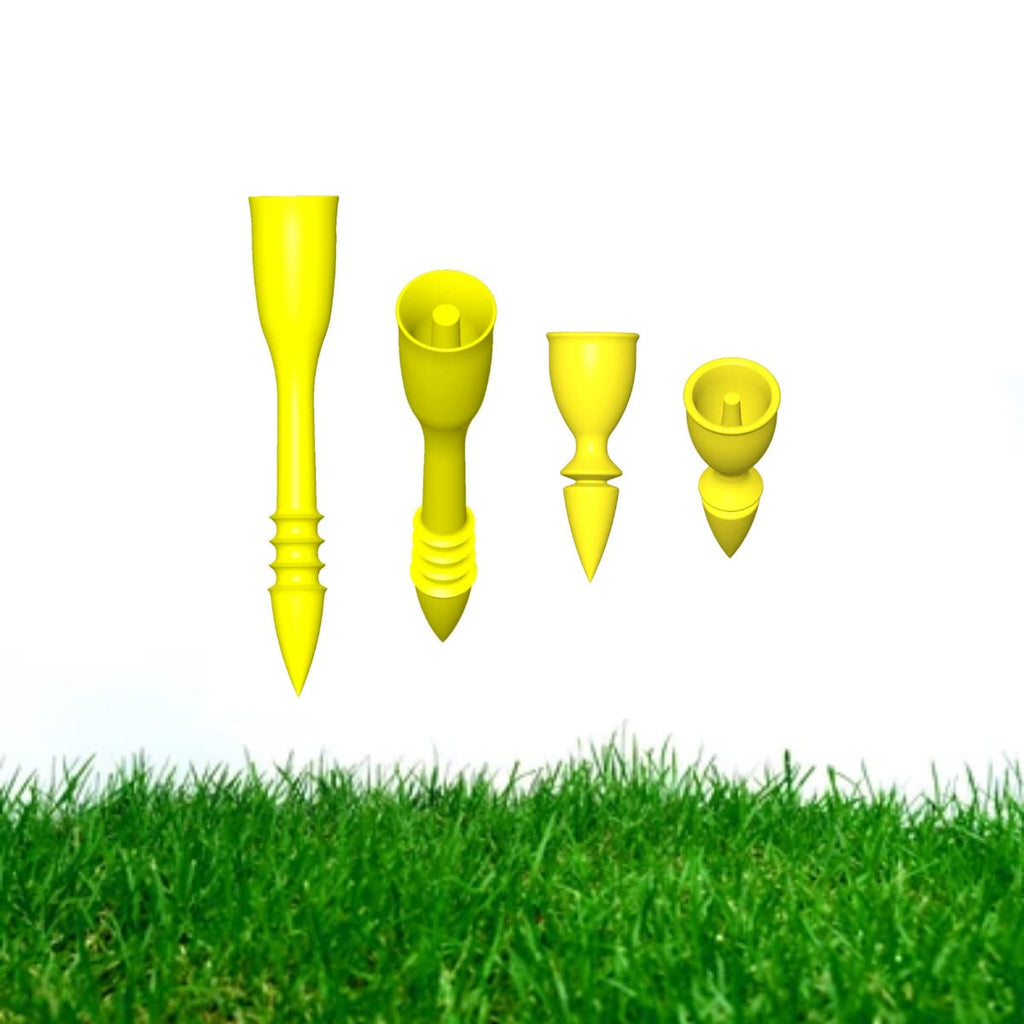 Goldwolf Designer Golf Tees: Grip The Ground, Do Not Fly, Unbreakable, Outlasting, Non-Littering, Non-Time-Wasting (2 Tulip & 2 