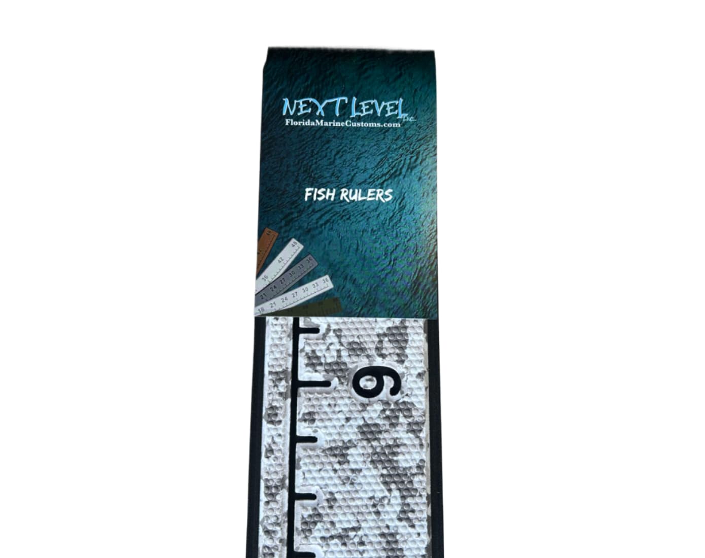 Next Level Inc. | Fish Ruler | SeaDek | 36 inch Fish Measurement Tool | Perfect for Boats and Kayaks | Snow Camo/Black Embossed