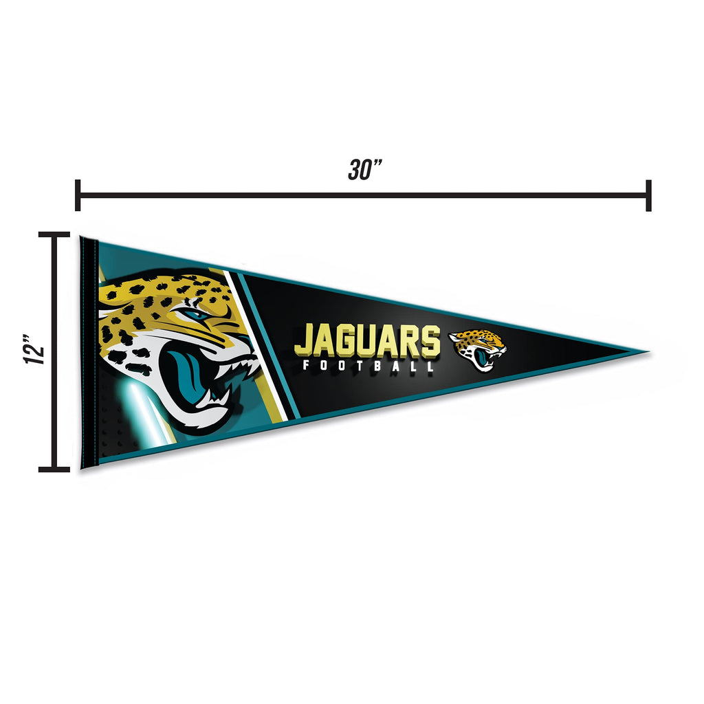 Rico Industries Nfl Football Jacksonville Jaguars Primary 12'' X 30'' Felt Wall D  Cor Pennant - Great For Home/Bed Room/Man Cav