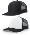 Zacharias MenS Cotton Blend Halfnet Solid Trucker Baseball Cap Hnc01 (Black & White_Free Size) (Pack Of 2)