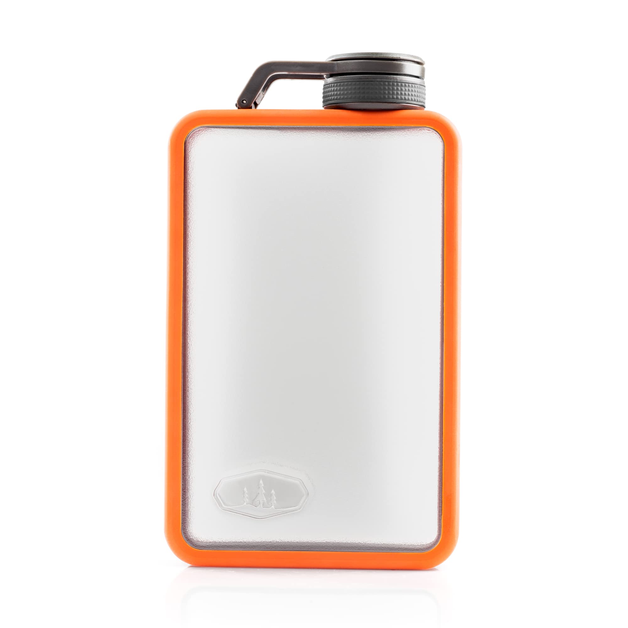 GSI Outdoors, Boulder Flask, Rugged and Shatter-Resistant, Outdoor Hip Flask, Orange, 10 Fluid Ounces