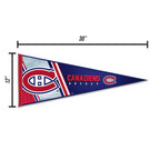 Rico Industries Nhl Hockey Montreal Canadiens Primary 12'' X 30'' Felt Wall D  Cor Pennant - Great For Home/Bed Room/Man Cave D