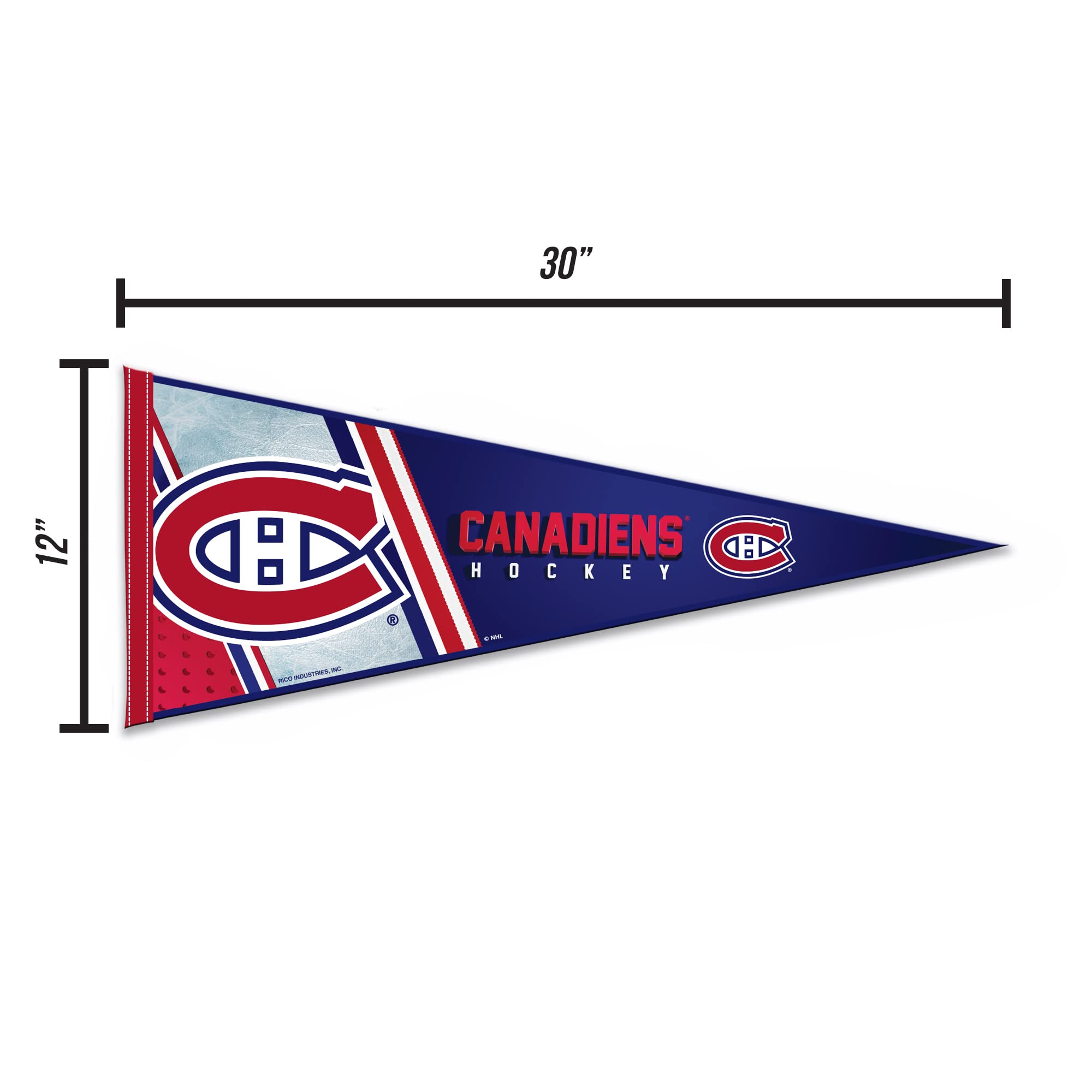 Rico Industries Nhl Hockey Montreal Canadiens Primary 12'' X 30'' Felt Wall D  Cor Pennant - Great For Home/Bed Room/Man Cave D