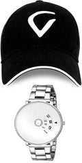 Selloria Cotton Brand A Combo Of Black Dial Digital Black Baseball Embroidered Cap For Boys MenS,Kids, One Size