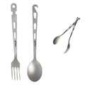 Dawn Deer Titanium Fork & Spoon Set - Camping Tongs | Ultralight Backpacking Utensils, Heat-Resistant & Rustproof | Backpacking,