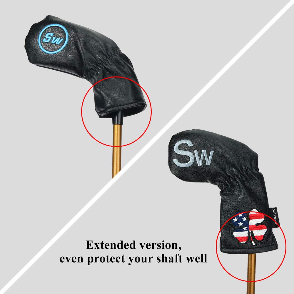 Craftsman Golf 11Pcs /Set (4,5,6,7,8,9,A,S,P,L,X) Usa Us Flag Clover Leather Black Iron Covers Headcover