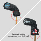 Craftsman Golf 11Pcs /Set (4,5,6,7,8,9,A,S,P,L,X) Usa Us Flag Clover Leather Black Iron Covers Headcover