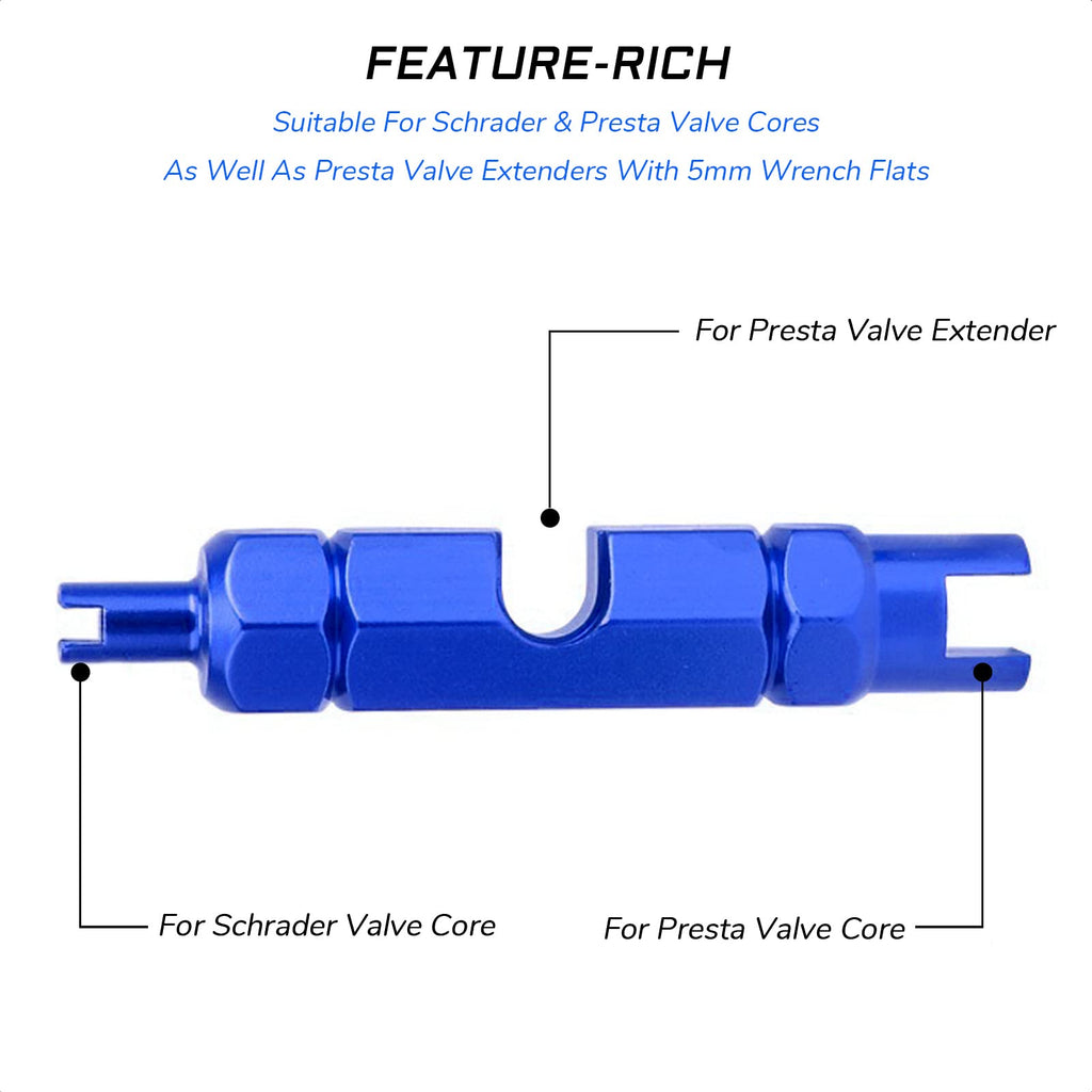 Kievode Valve Core Remover Tool For Schrader And Presta Valves - Perfect For Mountain Bicycle And Road Bike - Easy Inner Tube Re
