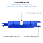 Kievode Valve Core Remover Tool For Schrader And Presta Valves - Perfect For Mountain Bicycle And Road Bike - Easy Inner Tube Re