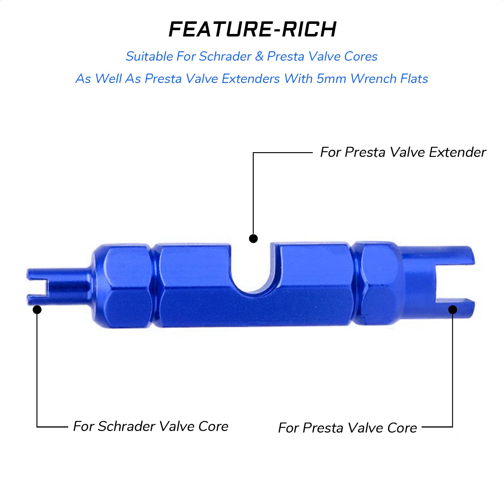 Kievode Valve Core Remover Tool For Schrader And Presta Valves - Perfect For Mountain Bicycle And Road Bike - Easy Inner Tube Re